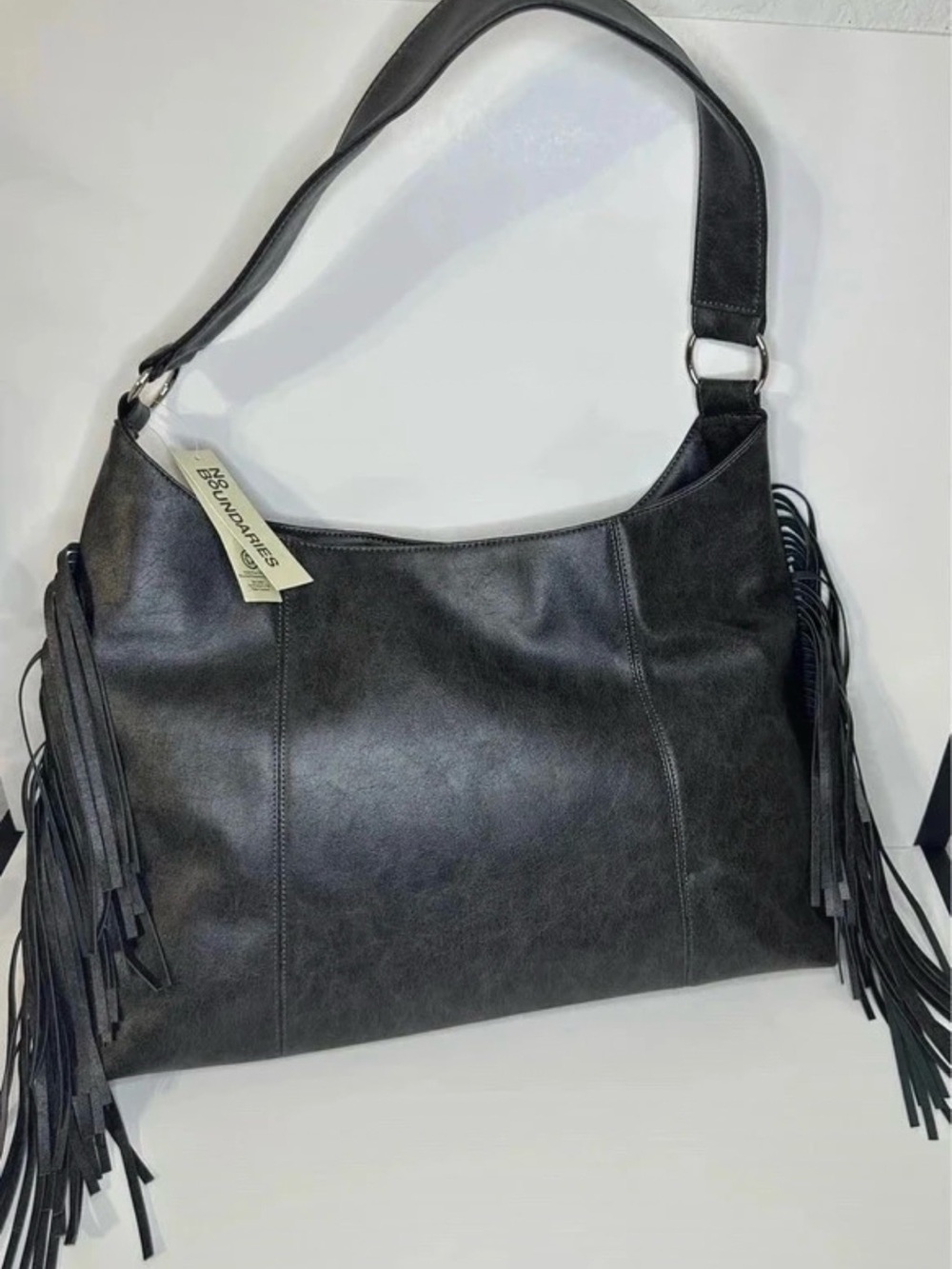 Black Fringe Shoulder Bag - Classic Everyday Tote